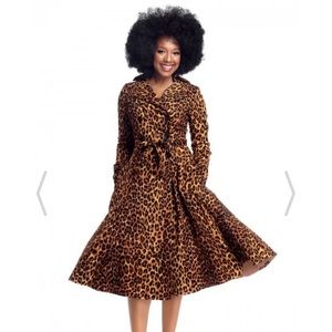 Nwt Collectif Leopard Print Trench Coat 